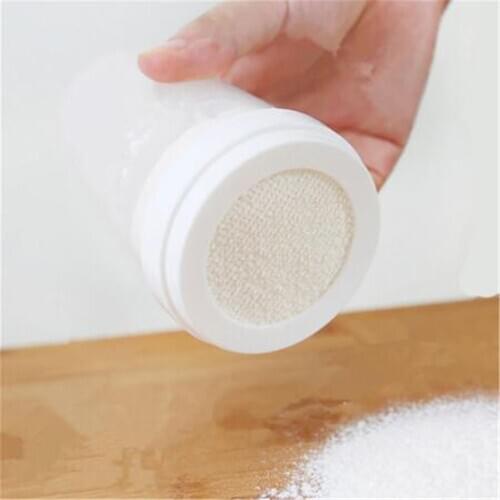 Kitchen Household Plastic Powder Coffee Chocolate Shaker Sugar Flour Cocoa Powder DIY Coffee Sieve Shaker With Lid Bakeware 1PCS