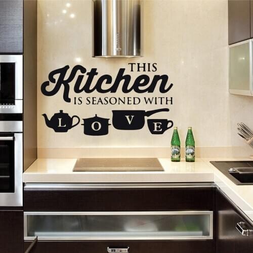Kitchen Pot Cup Love Wall Stickers Art Dining Room Removable Decals Home Decoration Vinyl Poster ZX550