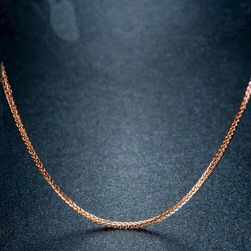 Best 18K Rose Gold Necklace Chain AU750 Gold Wheat Chain Necklace 2g