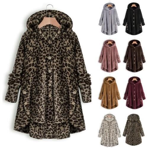 Wool Blend cute kawaii Women Button Cat Ear Coat Fluffy Turn-down Collar Outwear Jacket Casual Tops Hooded Pullover Loose Sweate