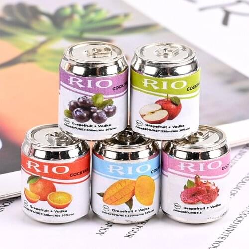 Mini Cute Fruit Can Dollhouse Miniature Supermarket Food 1/6 Scale Doll House Daily Necessities for Kids Play Kitchen Decor Toys