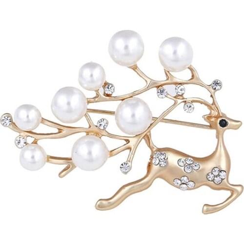 Fashion Brooch Pins for Women Fashion Colorful Brooches Metal Animal Pins Banquet Party Wedding Cute Deer Rhinestone Brooch Gift