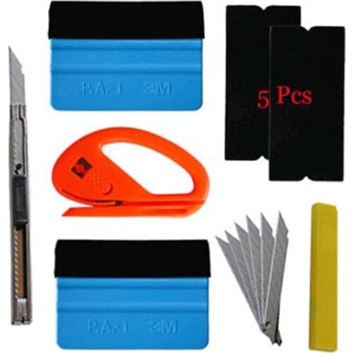 6Pcs/Set Car Foil Tool Vinyl Wrap Film Auto Wrap Tools Kit Auto Sticker Felt Squeegee Scraper Snitty Cutter Car Styling