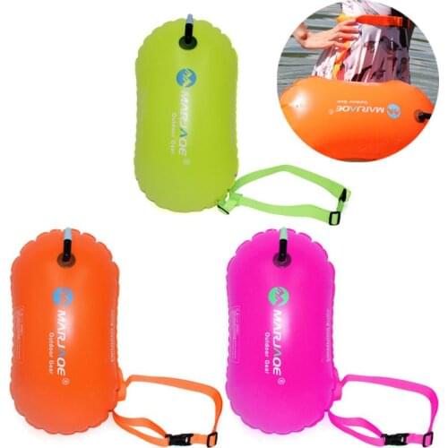 Inflatable Open PVC Swimming Buoy Tow Float Dry Bag Double Air Bag With Waist Belt For Swimming Water Sport Storage Safety Bag