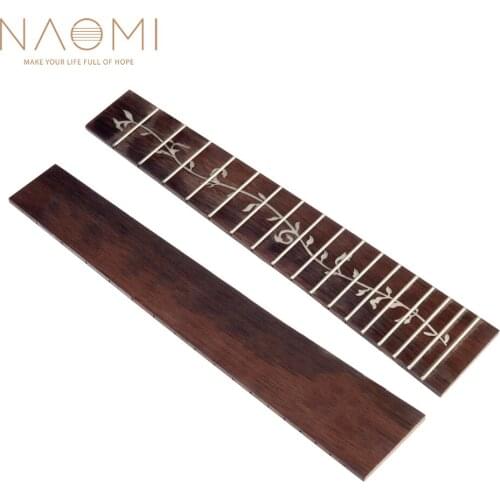 NAOMI 23'' Fretboard Fingerboard Tree of Life Rosewood Fretboard For Concert Ukulele Ukulele DIY Replacement