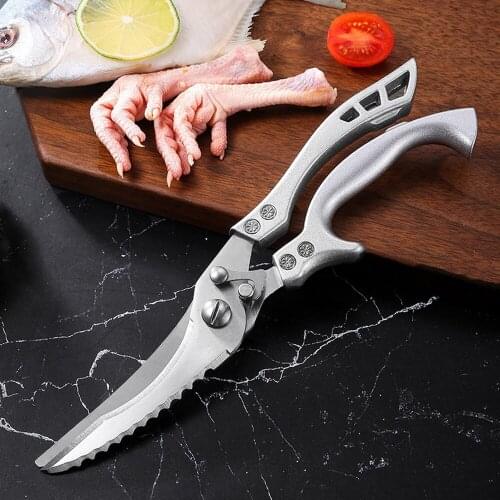 Powerful 4Cr13 Chicken Bone Scissors Stainless Steel Duck Fish Cutter Shears Clean Cooking Scissors Knife Home Kitchen Tool