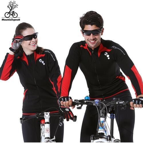 Autumn Winter Cycling Clothes Set Fit Men Women Windproof Warm Bicycle Jersey Sets Long Sleeves Jacket Pants Bike Equipment