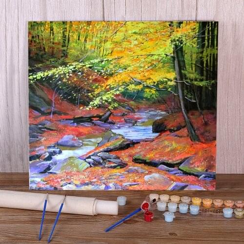 Landscape Autumn est Coloring By Numbers Painting Complete Kit Acrylic Paints 50*70 Canvas Pictures Home Decoration Drawing