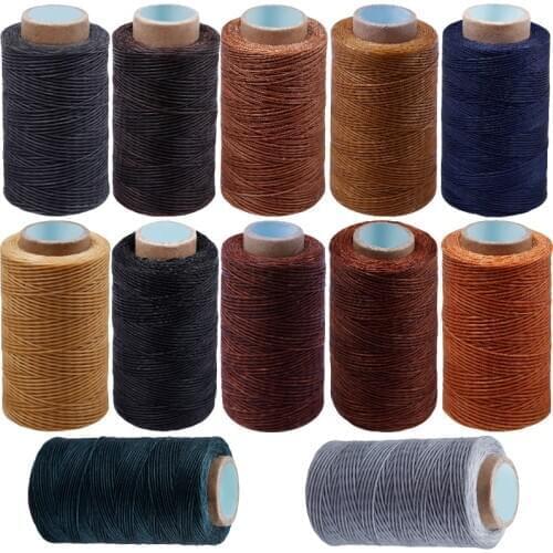 KAOBUY 250M 150D 1.0Mm Flat Waxed Sewing Line Thickness Waxed Thread Leather Waxed Cord For Leather Craft Hand Stitching Tool
