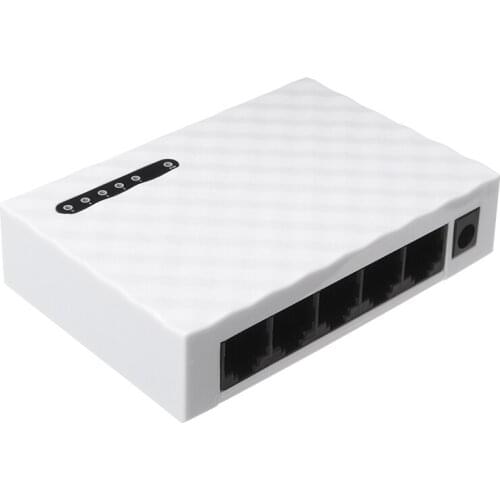 Portable Mini 5-Port Desktop Network Switch High Speed 1000 Mbp RJ45 Ports Ethernet Switcher With Power Adapter