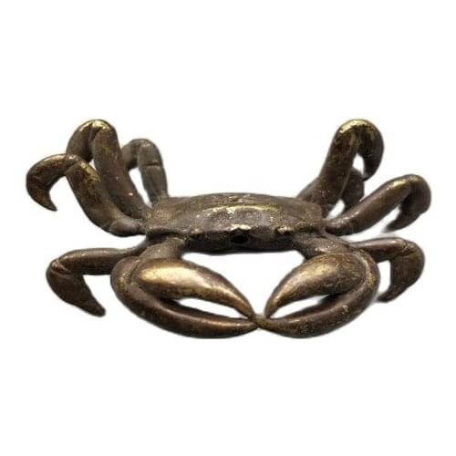 Realistic copper crab Feng Shui decorative bronze statue