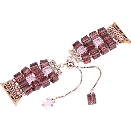 Crystal Stretch Strap for Apple Watch Band 44mm 42mm 38mm 40mm belt Bracelet Replacement Iwatch Series SE 6 5 4 3 2 accessories