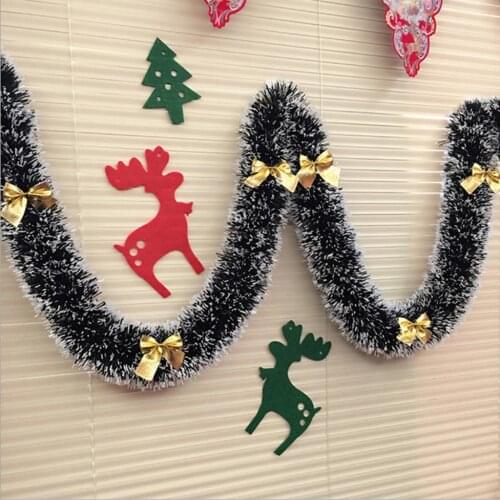 2m / 78 "Christmas Garland Decorated With Bowknots Berries For Decoration