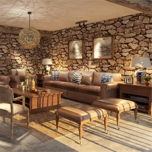 Retro Stone Pattern Wallpaper Three-Dimensional Self-Adhesive Wall Paper for Living Room Cafe Wall Sticker Decoration Home Decor