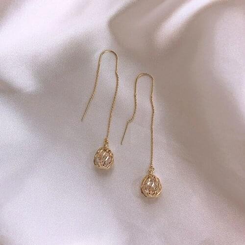 OEING 925 Sterling Silver Hanging Earrings For Women Gifts Fringed White Crystal Luxury Jewelry