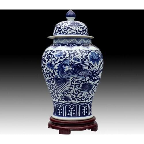 Blue And White Dragon Chinese reproduction ceramic ginger jars Antique Porcelain temple jars home decoration blue ginger jars