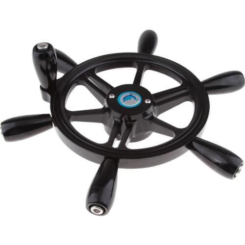 Traditional 15" Boat Steering Wheel 6 Spokes Black Marine Yacht