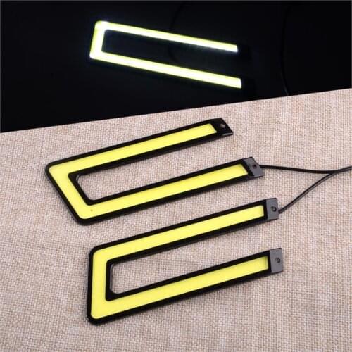 Universal Car 12V 455LM 4.5W U Shape White COB LED Driving Daytime Running Light DRL Fog Parking Lamp