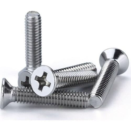 50pcs M2 304 Phillips Screw stainless steel Flat machine bolt Length 3-50mm