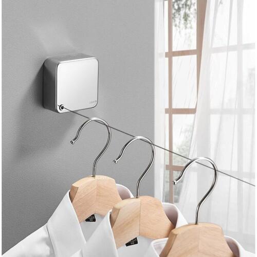 Nail or Nail Free Retractable clothesline indoor 304 SS Square Clothesline outdoor Clothes Dryer 3.5 m Steel clothesline rope