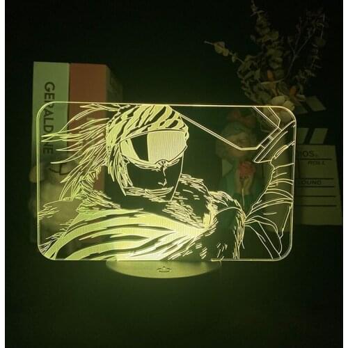 Japanese Anime Bleach Abarai Renji 3D Night Light Colorful Manga Lamp Room Decor Teenager Anime Fans Gift for Kids Friends