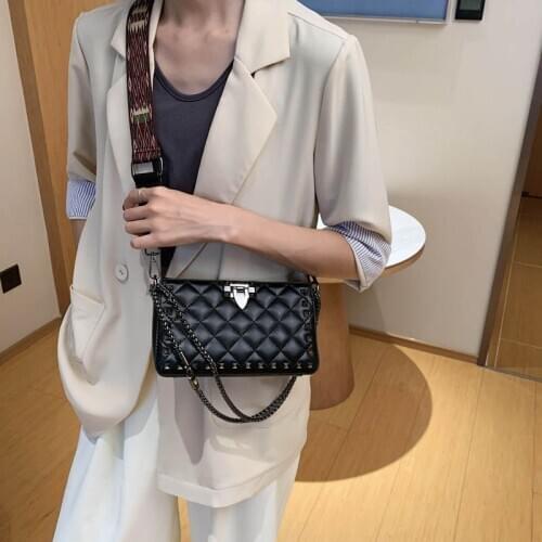 Women Luxury Handbag New Rivet Bags For Women 2020 Wholesale Purses And Handbags Luxury Designer Crossbody Bag Shoulder Bag Lock