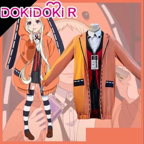 DokiDoki-R Anime Kakegurui Cosplay Yomoduki Runa School Uniform Women Costume Anime Yomoduki Runa Cosplay Costume