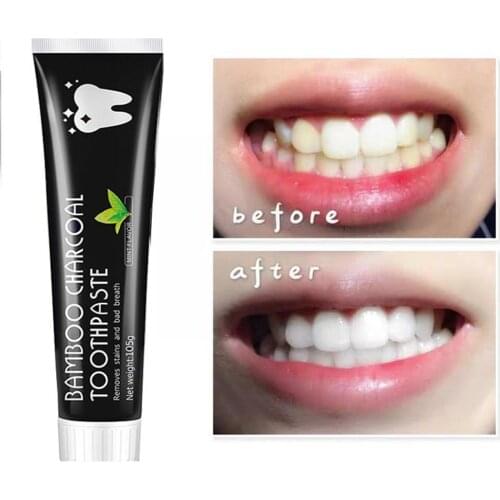105g Teeth Whitening Toothpaste Bamboo Natural Activated Cleaning Hygiene Toothpaste Charcoal Oral Tooth Stains Removes X6Q1