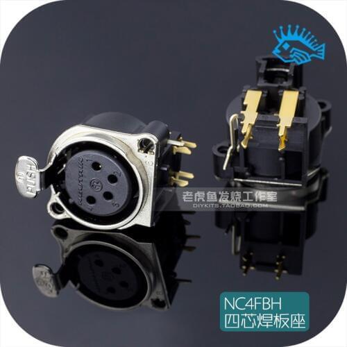 1pcs/5pcs Switzerland Neutrik NC4FBH four-core XLR Cannon socket welding plate balance headset female socket