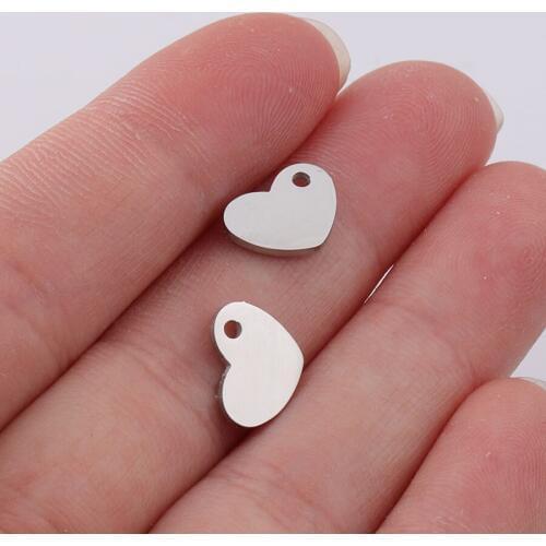 10Pcs Fashion Love Heart Charms Accessories for Jewelry Findings Making DIY Bracelets Necklaces Charms Pendant 7.5*10mm