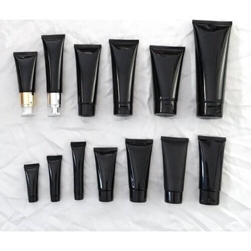 100pcs/lot 10g 15g 20g 30g 50ml 80g 100g Black Plastic Squeeze Bottle Cosmetic Container Skin Care Cream Soft Tube