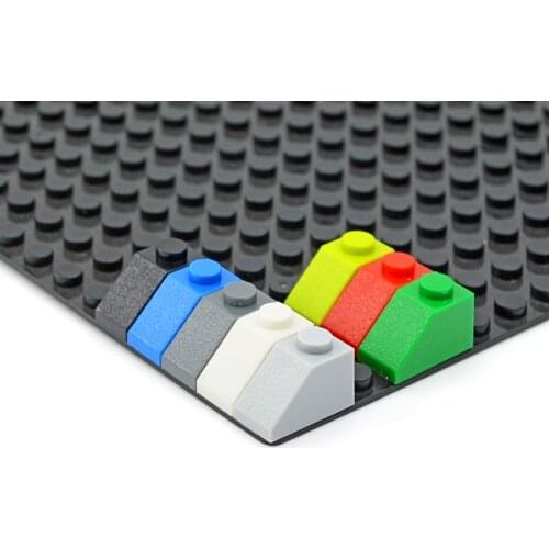 100PCS Slope 45 2x1 DIY Sloping Building Blocks Thick Figures Brick Slope 1x2 Dots Compatible With 3040 Educational Creative Toy
