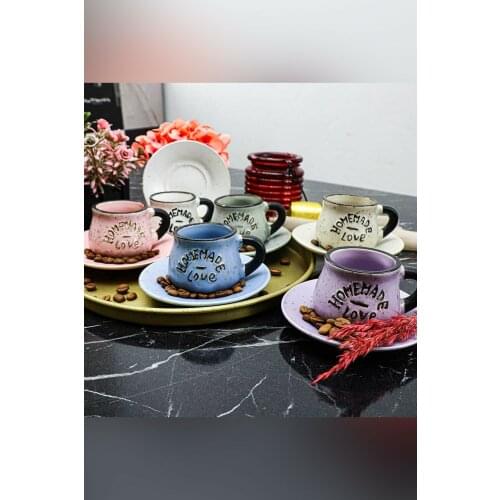 12 piece Cup Team Turkish coffee Cup Sets 6 Different Color
