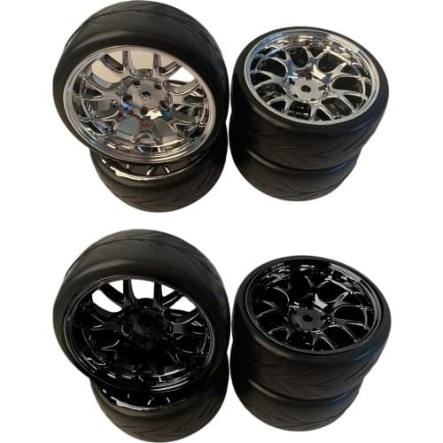4pcs 1:10 On-road Car Rc Tires Tyre for Tamiya tt-01 TT02 HSP HPI