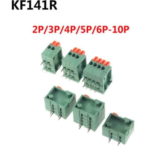 5PCS KF141R 2.54MM pitch 2p-10p PCB connecting terminal splice spring type Double row