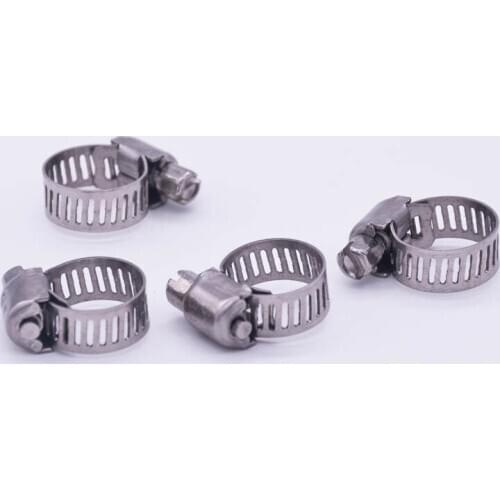 5 PCS Hose Clamp 21-44mm 1" 1-1/4" 1-1/2" 304 Stainless Worm Drive Spring Clip Water Fuel Line Homebrew