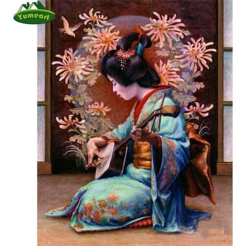 Diamond Embroidery By Number Janpanese Woman Portrait Diy Diamond Mosaic Pictures for Bedroom Decor Icon Full Diamond Painting