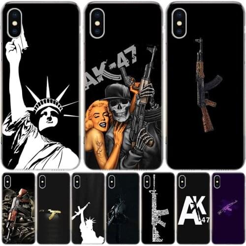 Gun AK47 Phone Case For Iphone 11 12 Mini Pro XS Max XR X 8 7 6 6S Plus SE 2020 5 5S SE Cover Shell Coque