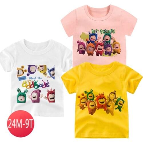 Children Cartoon Oddbods T-Shirt Girl Anime Top Boys 3-Color Clothing Kids Summer Breathable Tshirts Cute Baby Girls Clothes Tee