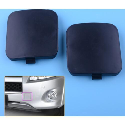 DWCX 2pcs Front Left & Right Car Bumper Trailer Tow Hook Eye Covers Caps 53286-0R020 Fit For Toyota RAV4 2009 2010 2011 2012