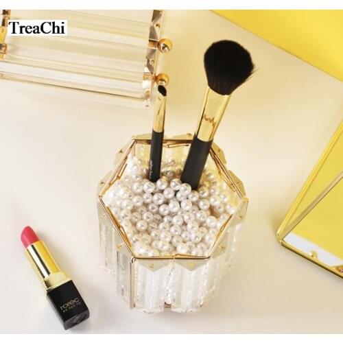 Geometric Glass Receiving Container Makeup Brush with Eyebrows Brush Bucket Pen Container Container Container Container Jewelry