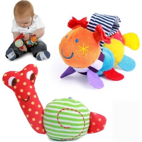 Caterpillar Snails Baby Wrist Watchs Baby Toys Infant Learning & Education Toy Baby Rattle Hand Rattles Finders Toys