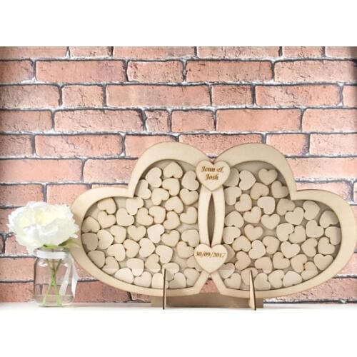 Personalized rustic puzzle wedding day Heart dropbox guest books Alternative Wooden guestbooks Reception party decorations