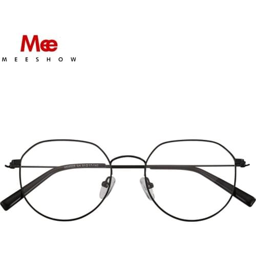 Meeshow Trends titanium alloy glasses frame women mens glasses vintage oculos feminino de grau French prescription glasses 8907