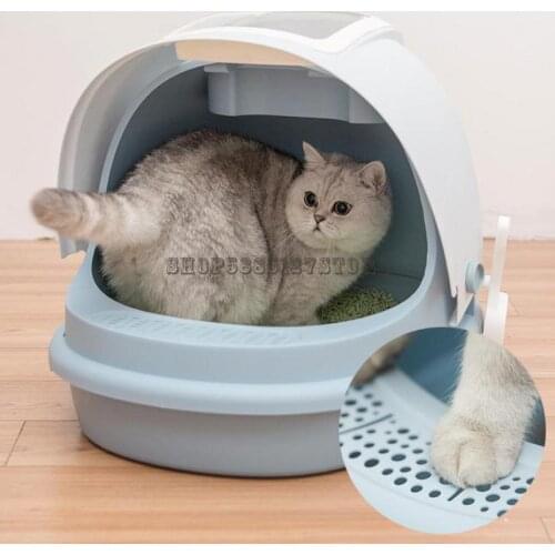 Cat Litter Basin Large Fully Enclosed Cat Toilet Litter Basin Deodorization Semi Enclosed Anti Splash Cat Litter Basin
