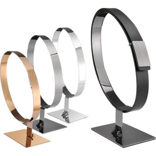 New Boutiques display props Belt display racks Stainless Steel girdle Display holder desktop Leather belt/waistband stand rack