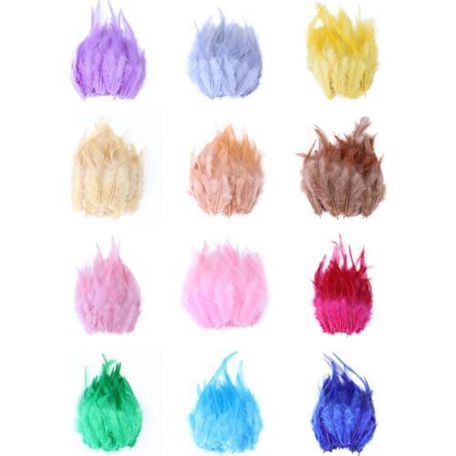 Wholesale 100pcs/bag 4-6" Rooster Feathers High Quality Chicken Feather for needlework Crafts Skirt/Dress Decoration