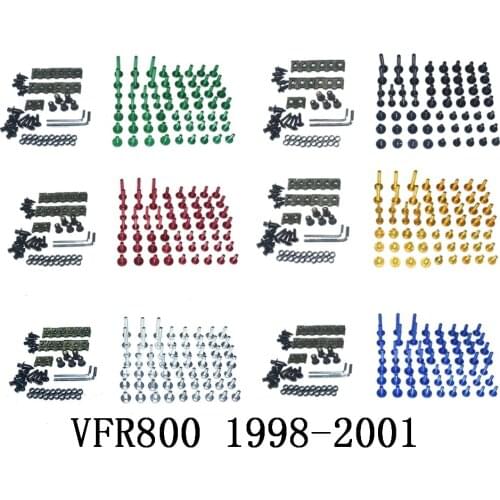 Motorcycle Complete Fairing Bolts Kit Bodywork Screws For Fit HONDA VFR800 1998-2001