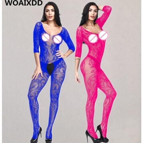7 Color Sexy Erotic Lingerie Women Hot Bodysuit Costumes Transparent Intimates Bodystocking Open crotch Sex Products Underwear
