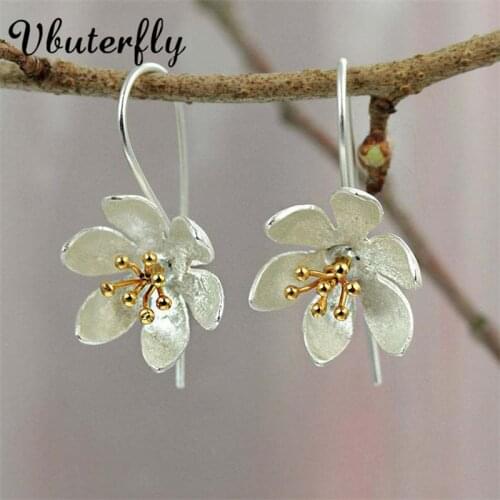 Water Lily Lotus Dangle Earrings July Birth Flower Floral Jewelry for Her Gift Jklnm Filigree Lily Water Flower Earrings #FG8F